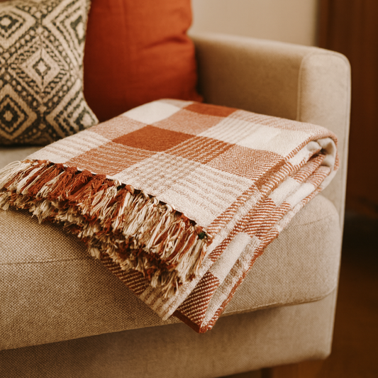 ANNA Filt, Rost/beige/elfenben