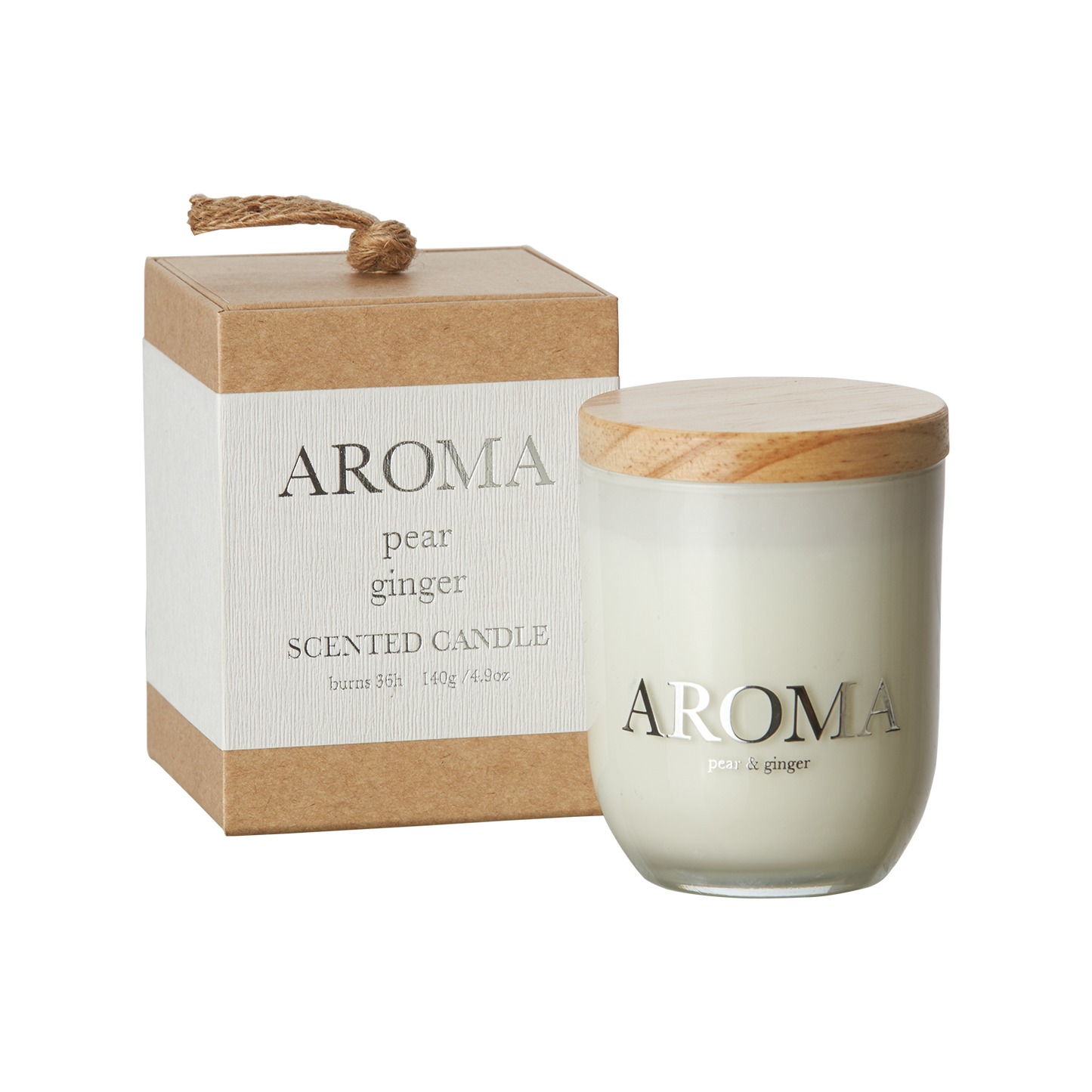 AROMA Doftljus S Pear & ginger, Brun/vit