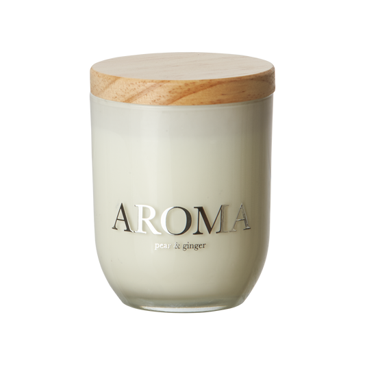 AROMA Doftljus S Pear & ginger, Brun/vit