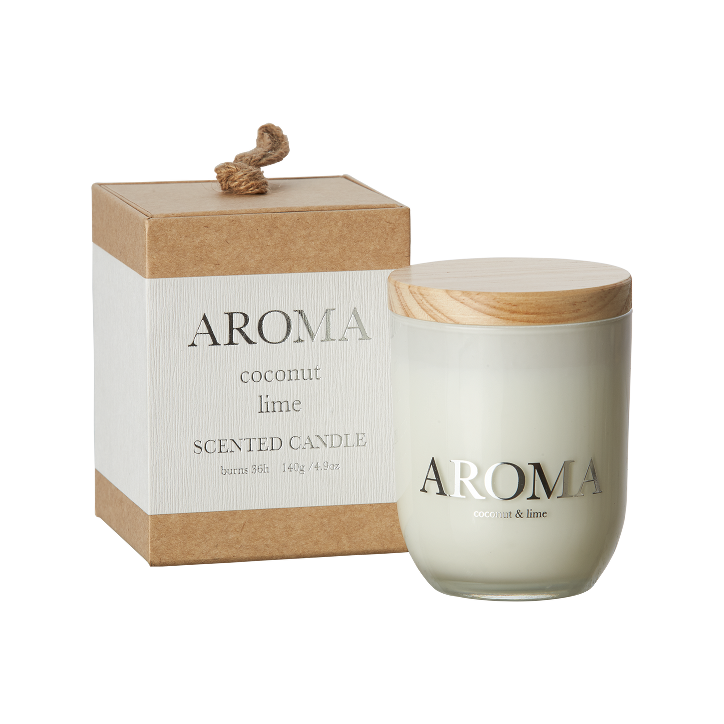 AROMA Doftljus S Coconut & lime, Brun/vit