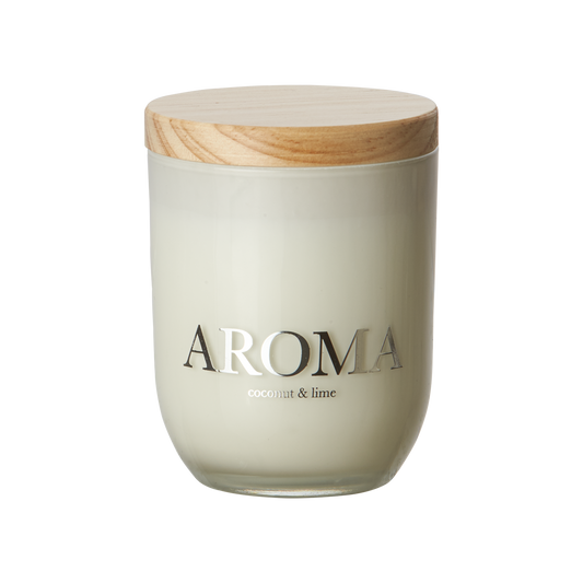 AROMA Doftljus S Coconut & lime, Brun/vit
