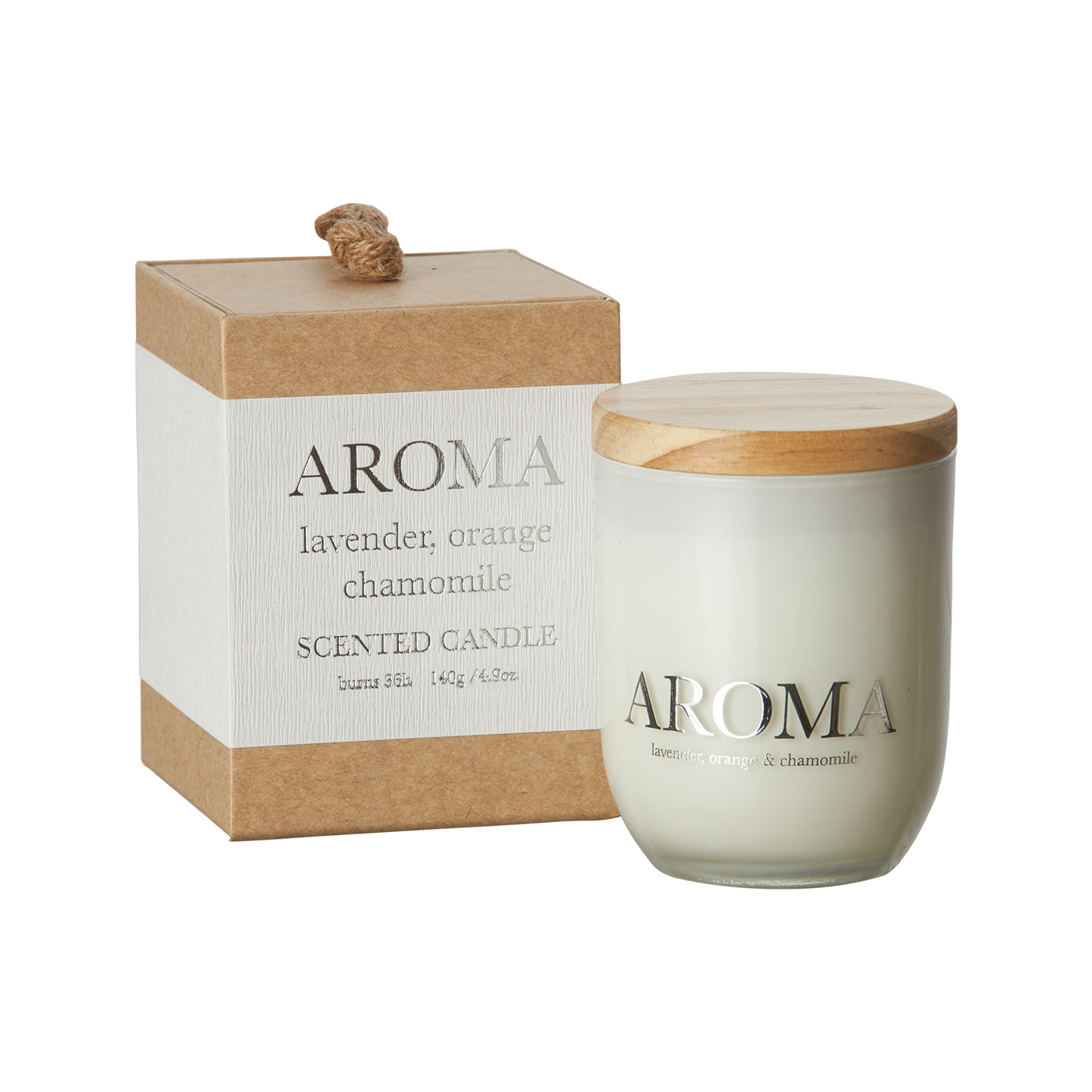 AROMA Doftljus S Lavender, orange & camomile, Brun/vit