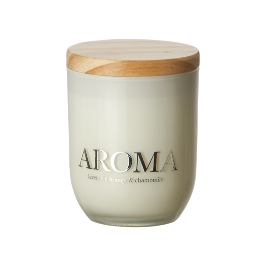 AROMA Doftljus S Lavender, orange & camomile, Brun/vit
