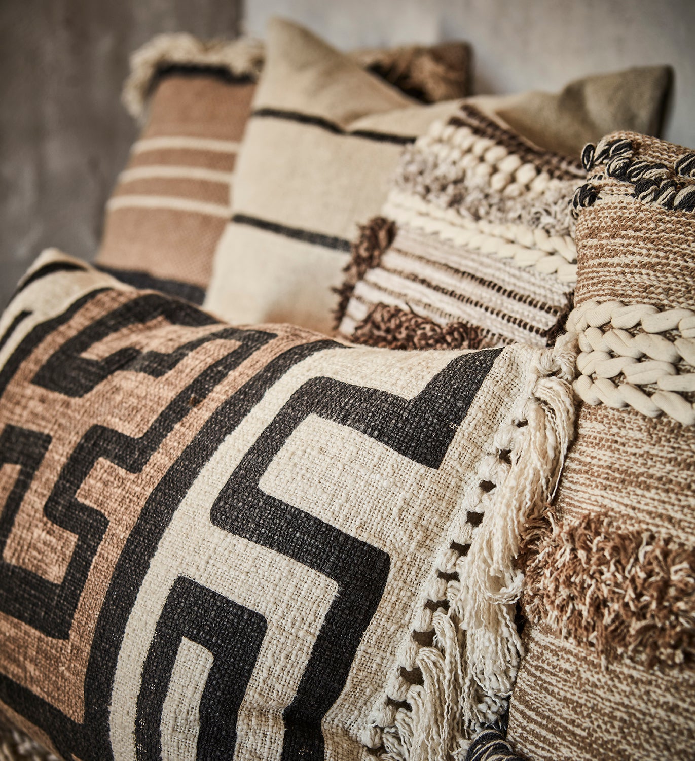 MINNA Kuddfodral, Beige/grå/elfenben