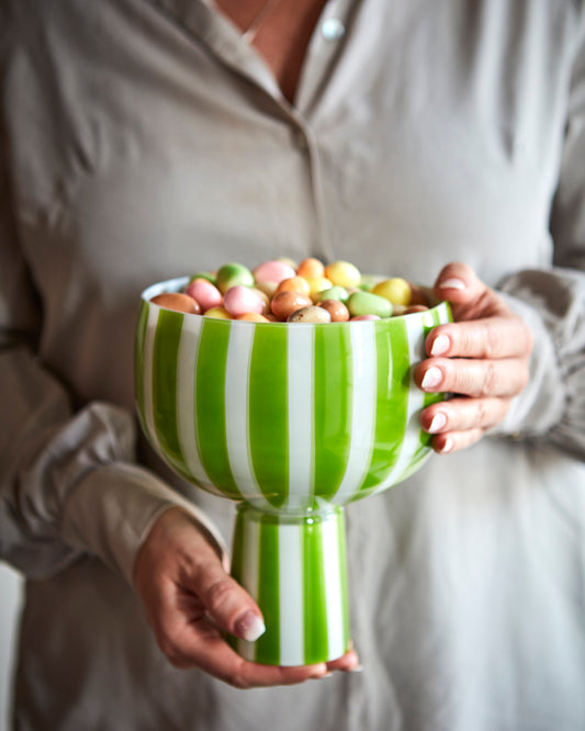 CIRCUS Skål på fot, Grön/vit