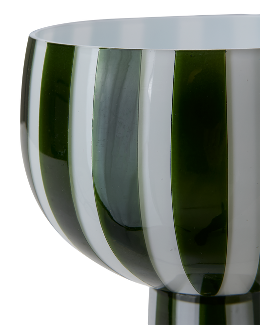 CIRCUS Skål på fot, Mörkgrön/vit