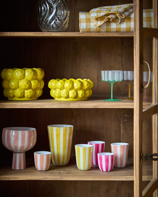 CIRCUS Skål på fot, Persika/vit