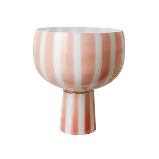 CIRCUS Skål på fot, Persika/vit