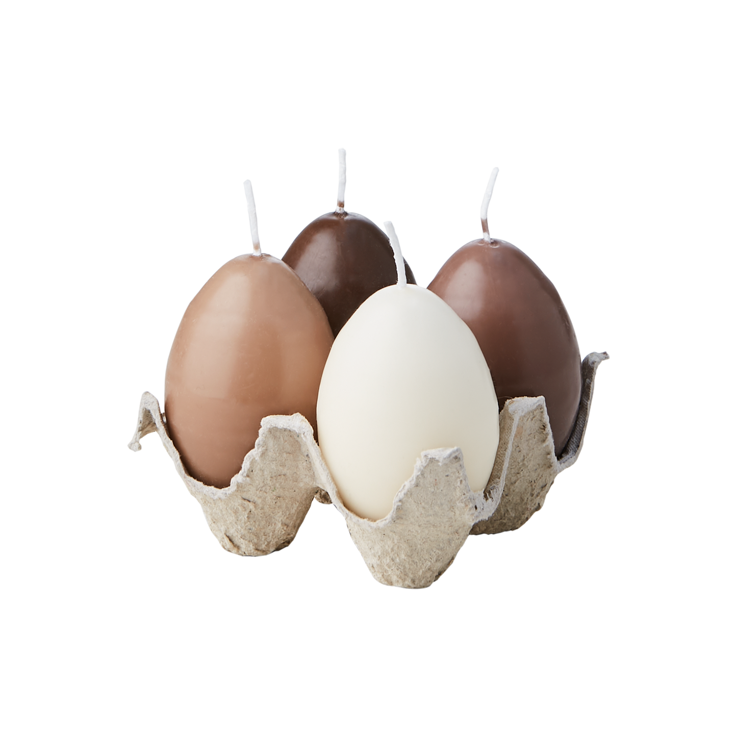 EGG CANDLES Hönsägg, 4-pack, Brun/beige/elfenben