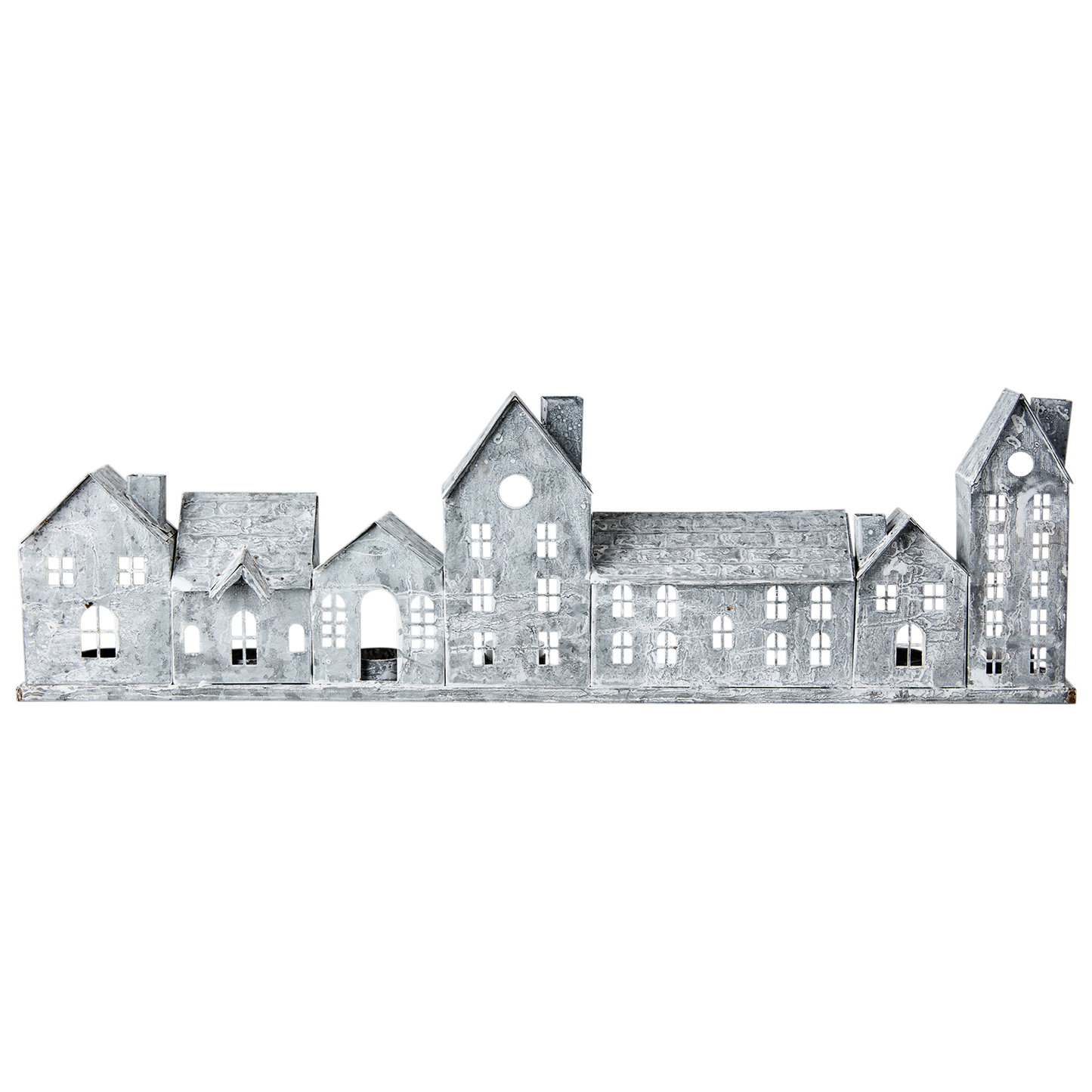 FENIX Ljuslykta hus, Grå/vit 68x20cm