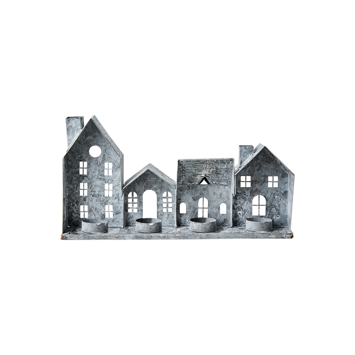 FENIX Ljuslykta hus, Grå/vit 37x20 cm