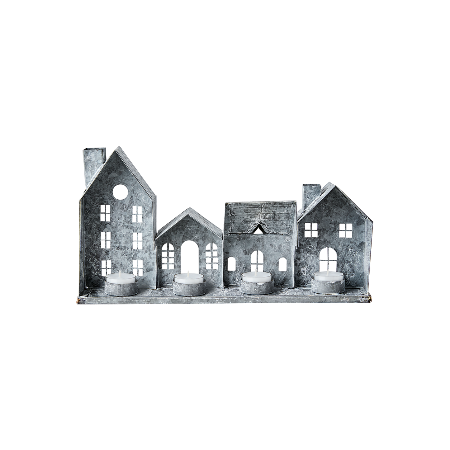 FENIX Ljuslykta hus, Grå/vit 37x20 cm