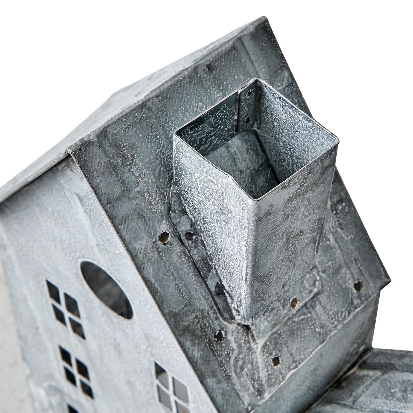 FENIX Ljuslykta hus, Grå/vit 37x20 cm