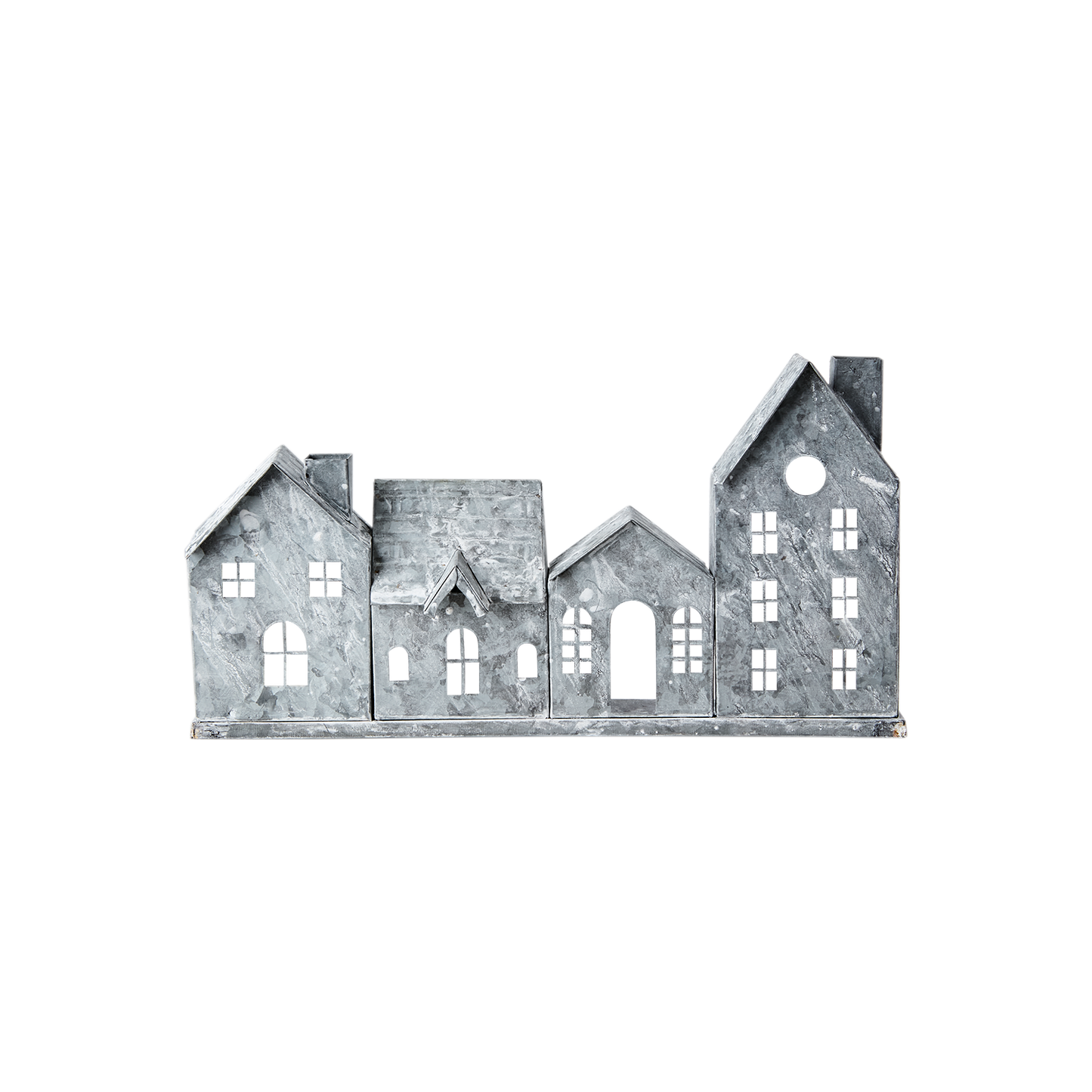FENIX Ljuslykta hus, Grå/vit 37x20 cm