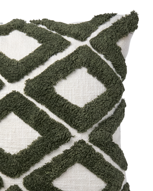 FLORIAN Kuddfodral, Grön/elfenben