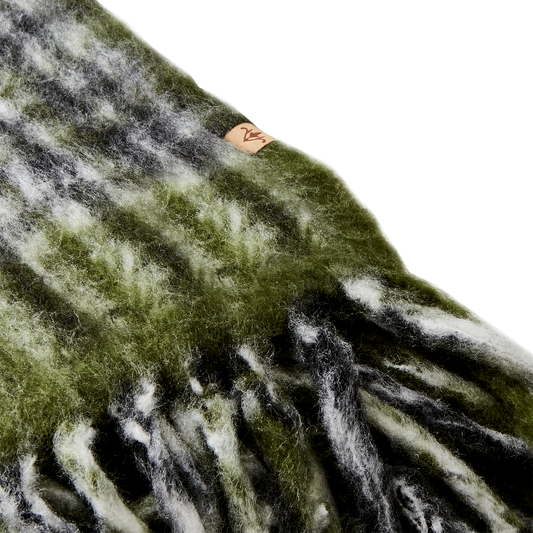 FRASSE Filt, Grön/svart/vit