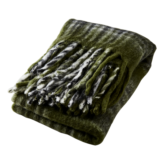FRASSE Filt, Grön/svart/vit