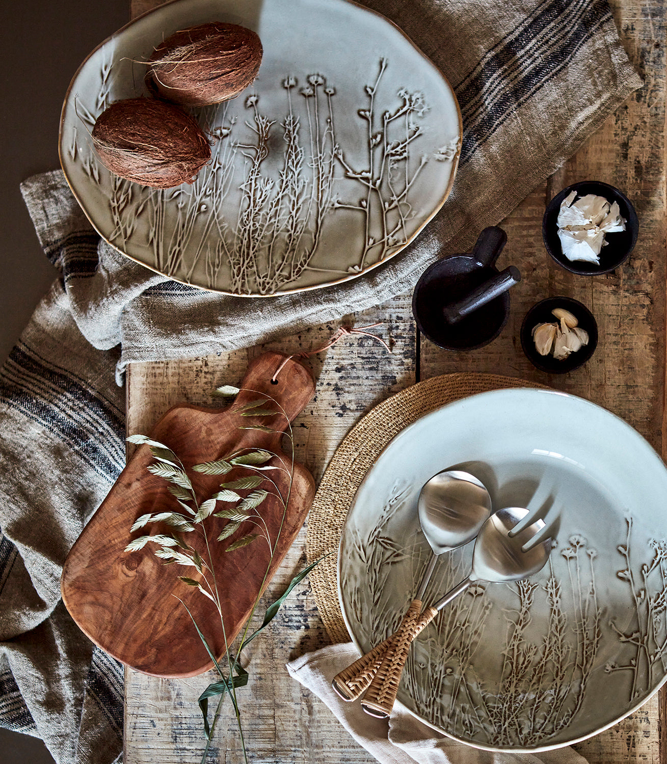 FREJ Mortel dekoration L, Brun/svart