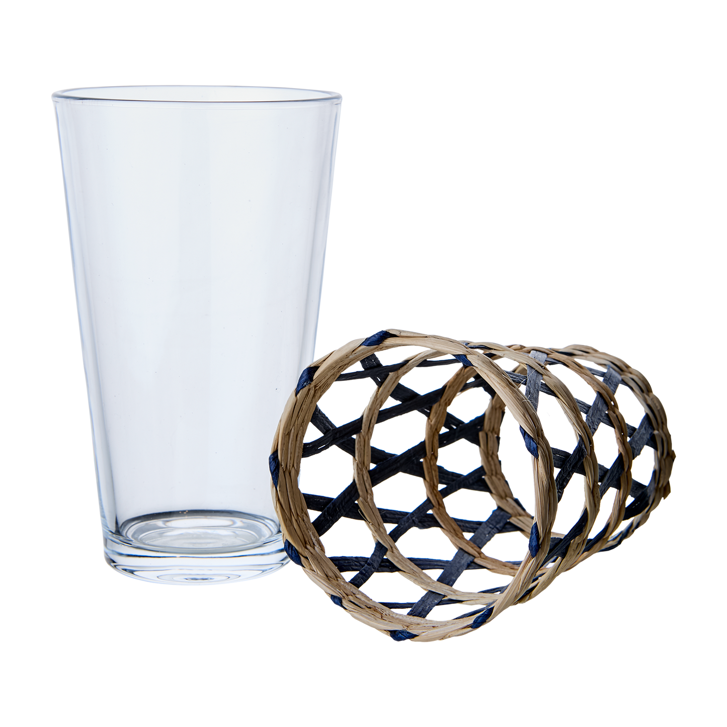 JILL Glas med överdrag, Klar/blå/natur