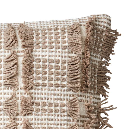 MINNA Kuddfodral, Vit/natur