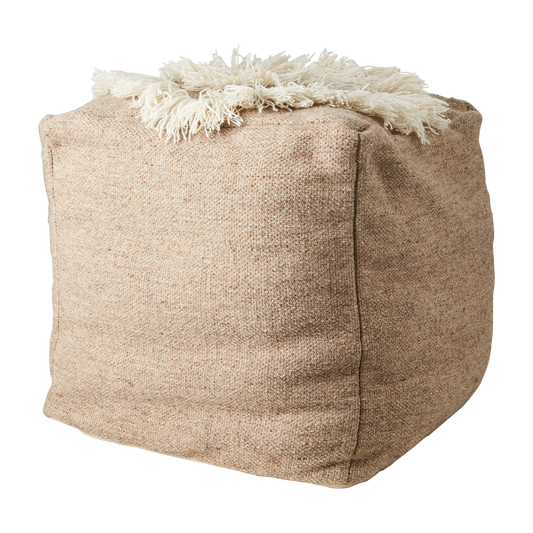 MINNA Sittpuff, Beige/elfenben