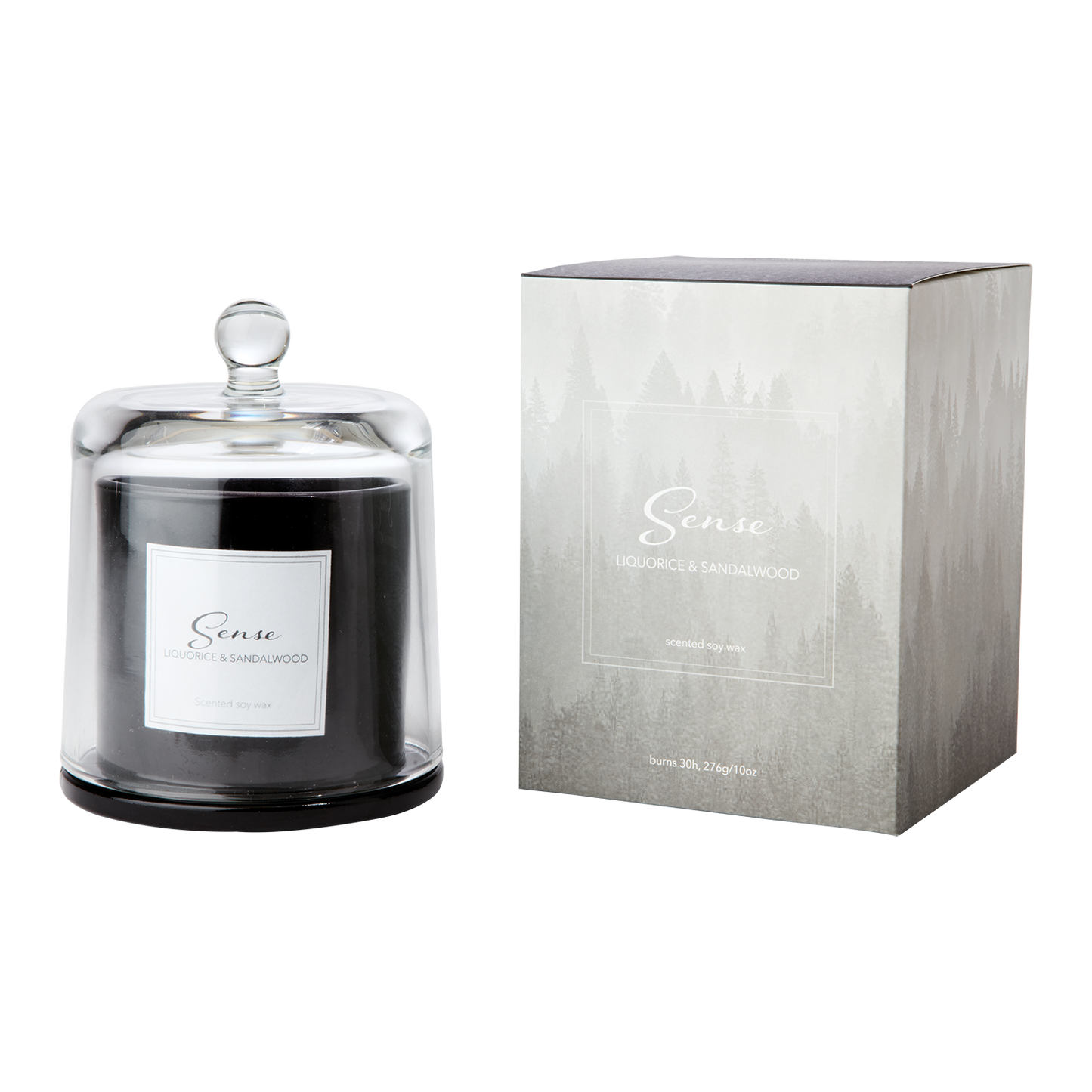 SENSE Doftljus med kupa Liquorice & sandalwood, Svart