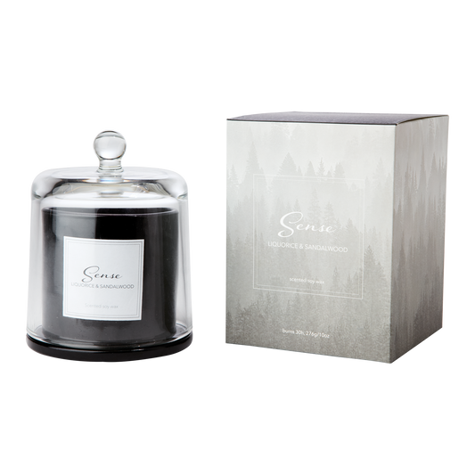 SENSE Doftljus med kupa Liquorice & sandalwood, Svart