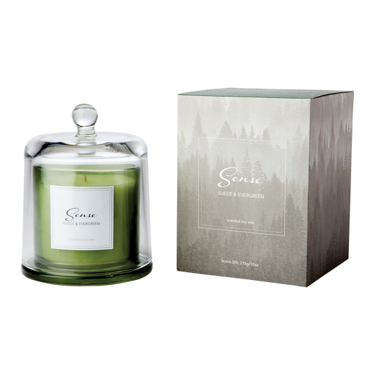 SENSE Doftljus med kupa Suede & evergreen, Grön