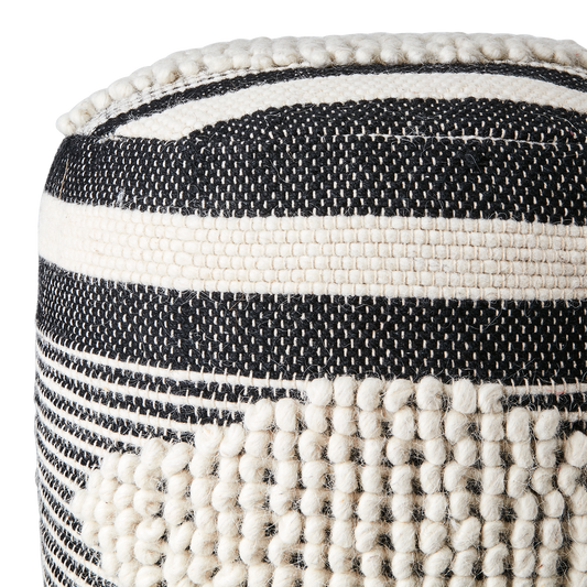 MINNA Sittpuff, Svart/elfenben