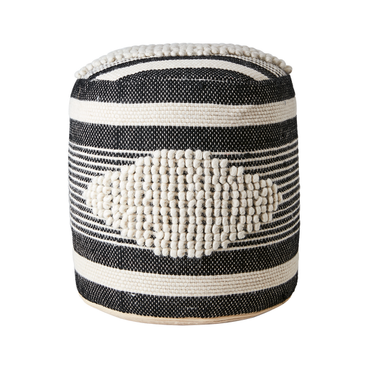 MINNA Sittpuff, Svart/elfenben