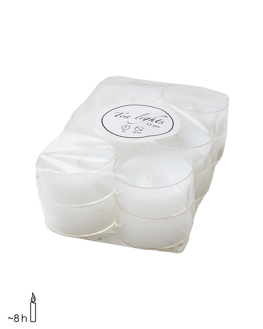 TEA LIGHTS Värmeljus, 12-pack, Vit
