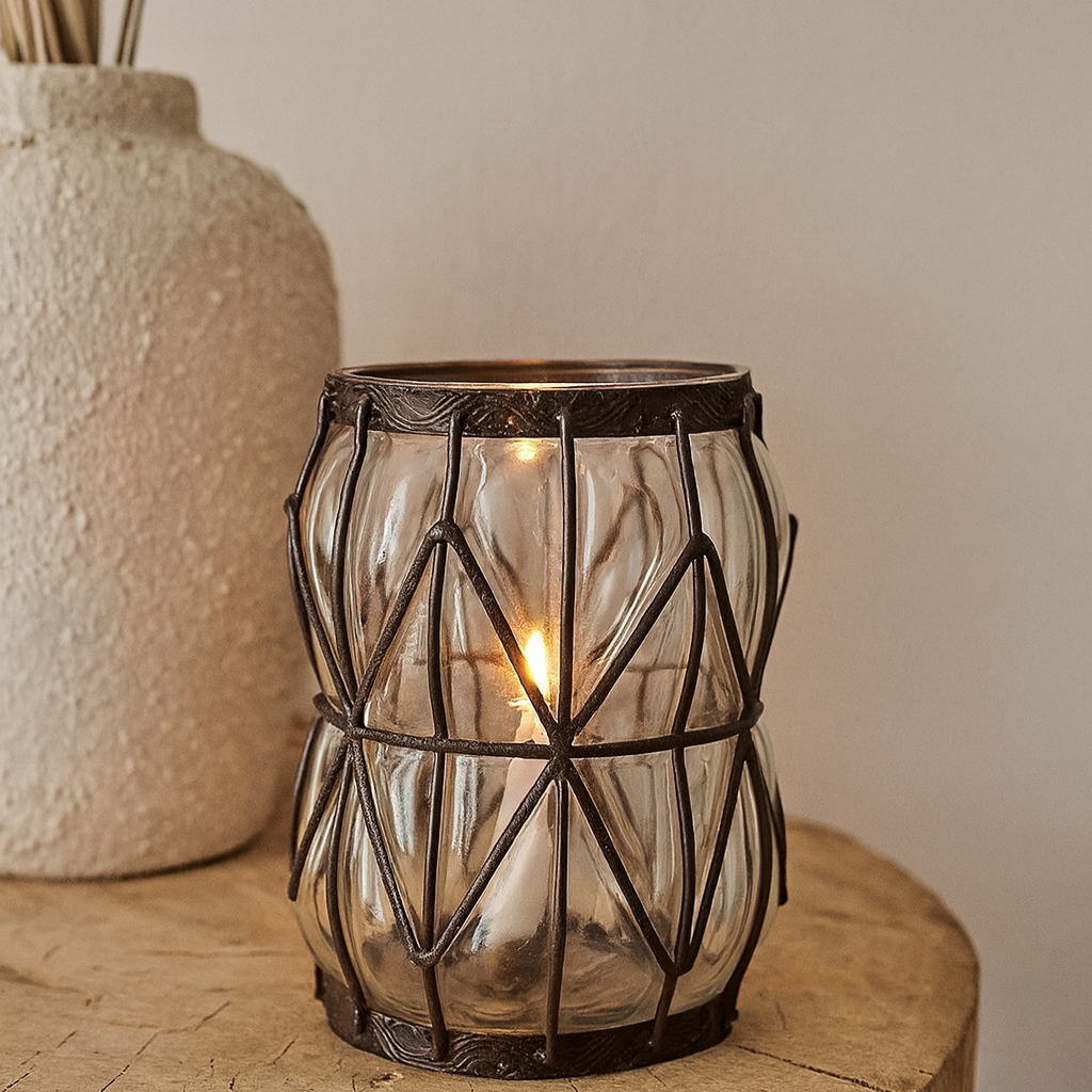 BELLE Vas, Klar/brun Ø12/15xH21 cm