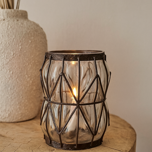 BELLE Vas, Klar/brun Ø12/15xH21 cm