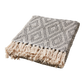 ANNA Filt, Beige/svart med Fransar