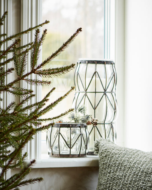 BELLE Vas, Klar/brun  Ø12/16xH34 cm