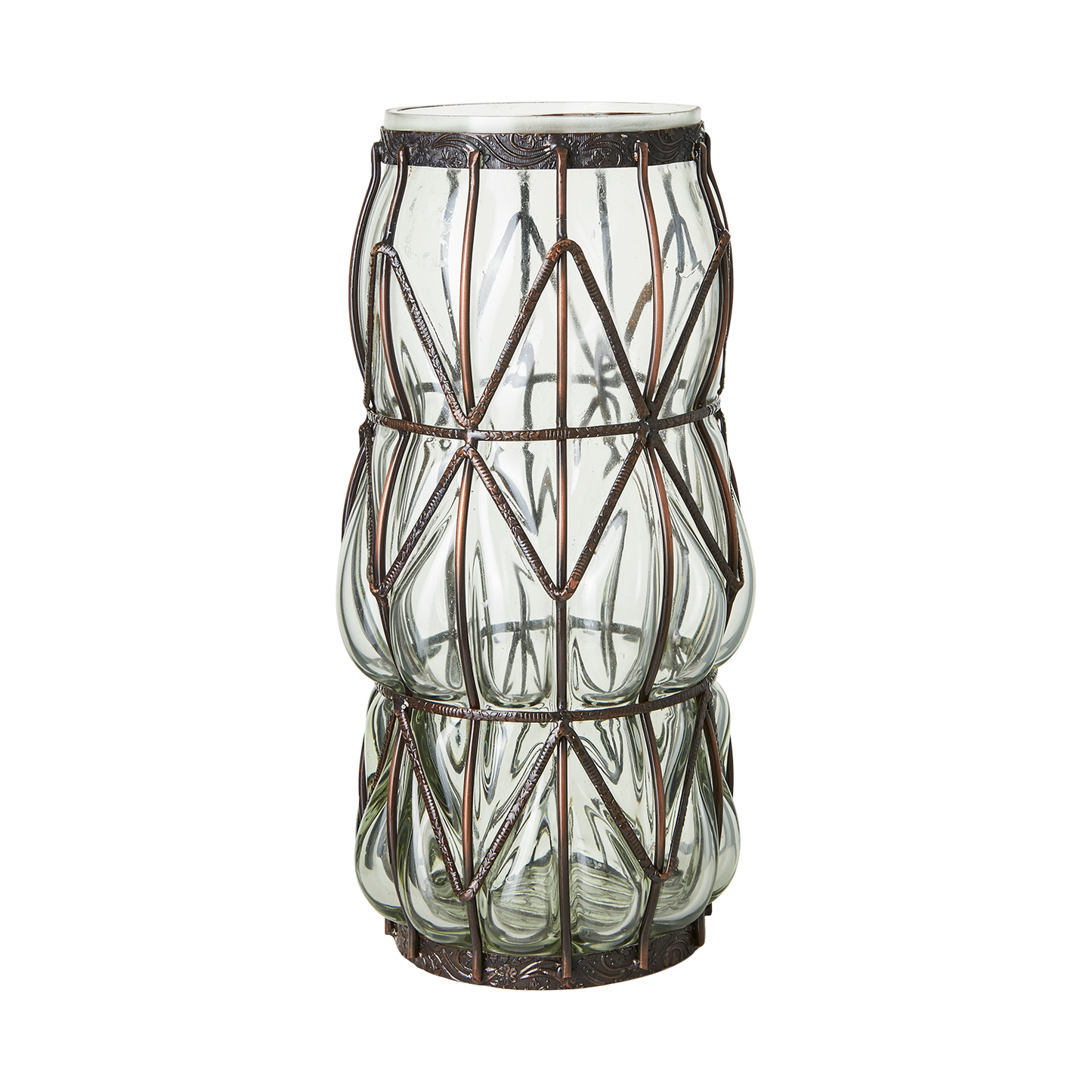 BELLE Vas, Klar/brun  Ø12/16xH34 cm
