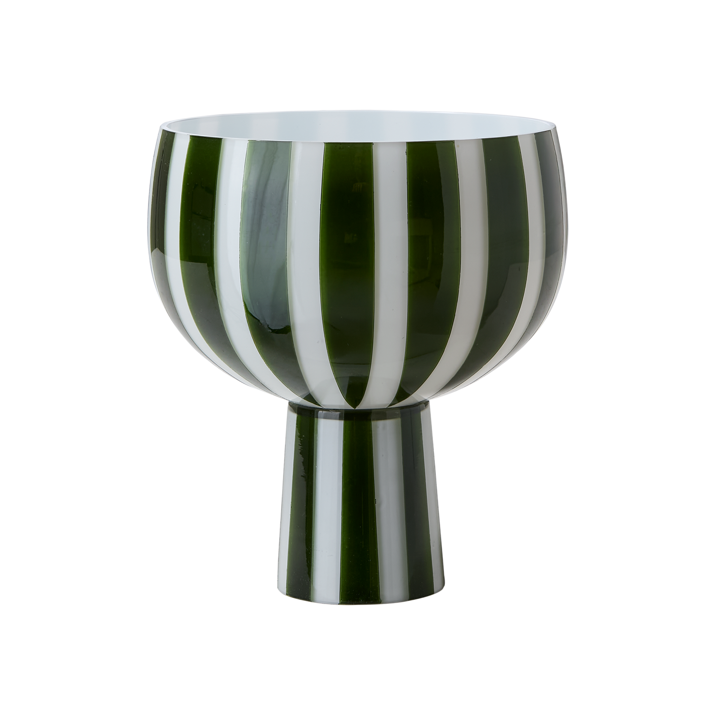 CIRCUS Skål på fot, Mörkgrön/vit