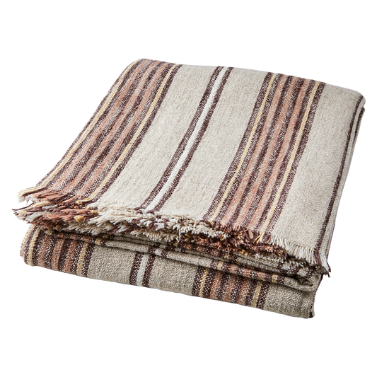 HILDA Filt/duk, Natur/brun/rosa/gul 350cm x 140cm