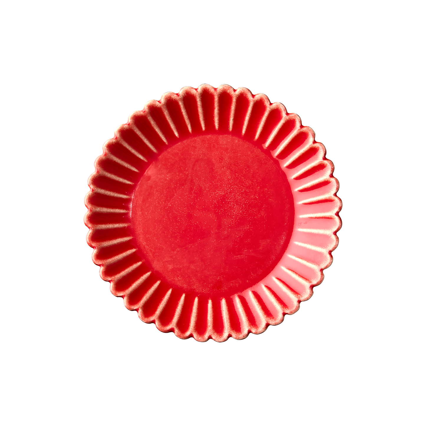 HULDA Tallrik, Korallröd 4-Pack