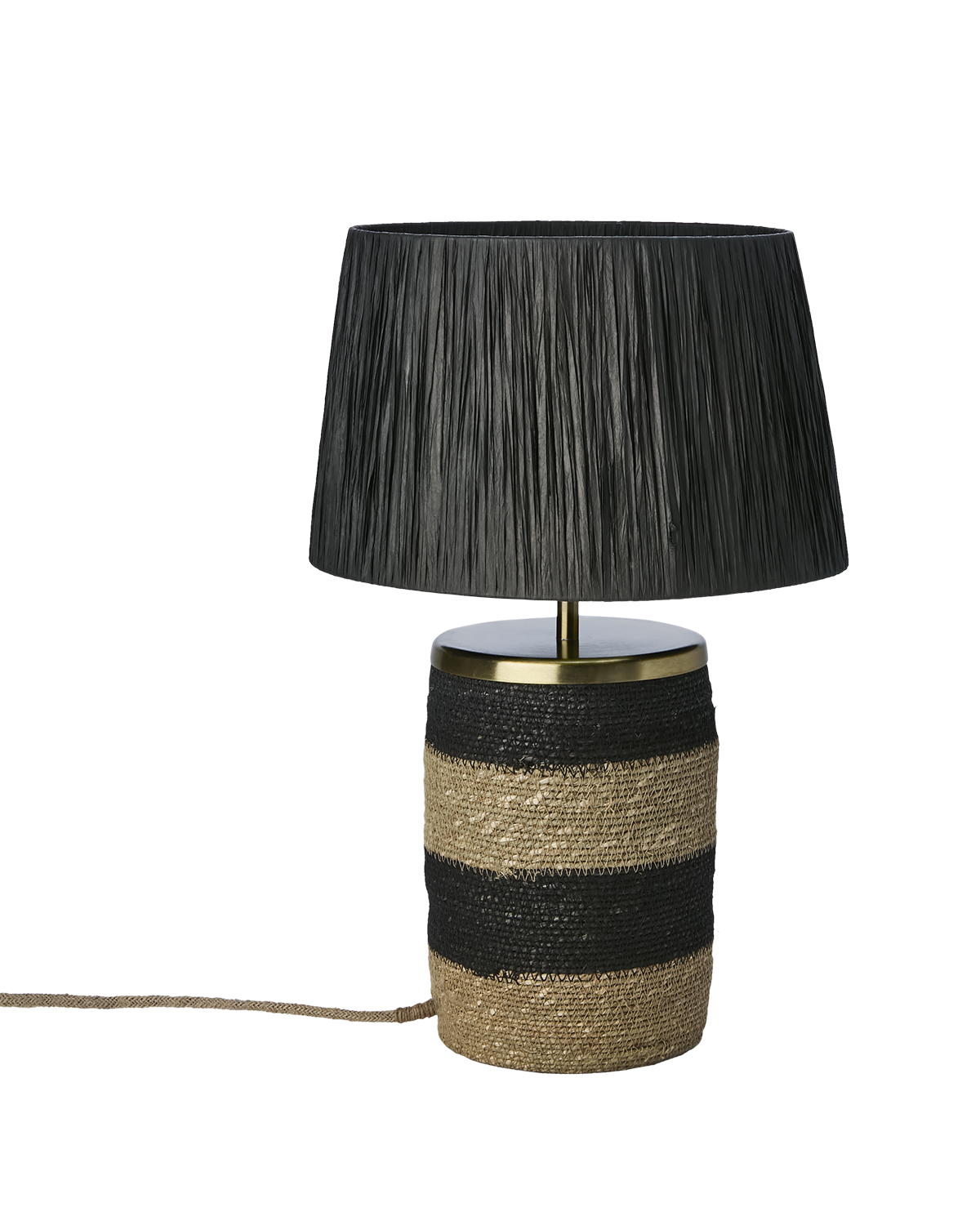 LANDO Bordslampa, Svart/natur