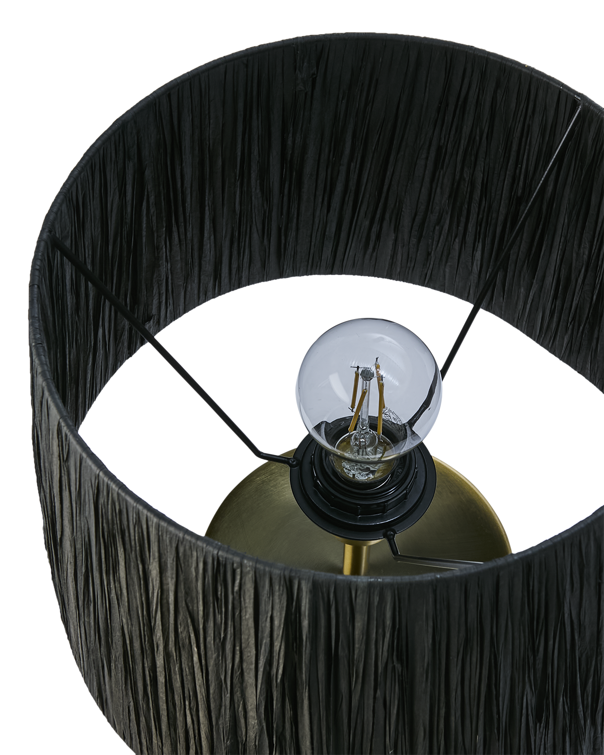 LANDO Bordslampa, Svart/natur