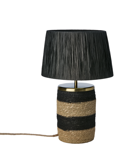 LANDO Bordslampa, Svart/natur